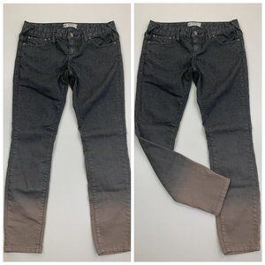FREE PEOPLE Gray Taupe Ombre 5 Pocket Logo Hardware Skinny Jeans